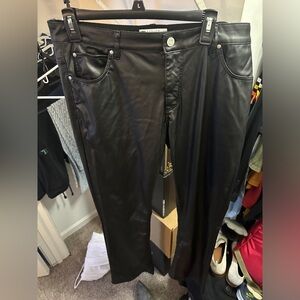 GREAT Condition 36W 34L low rise Skinny Flare black Leather pants by ASOS